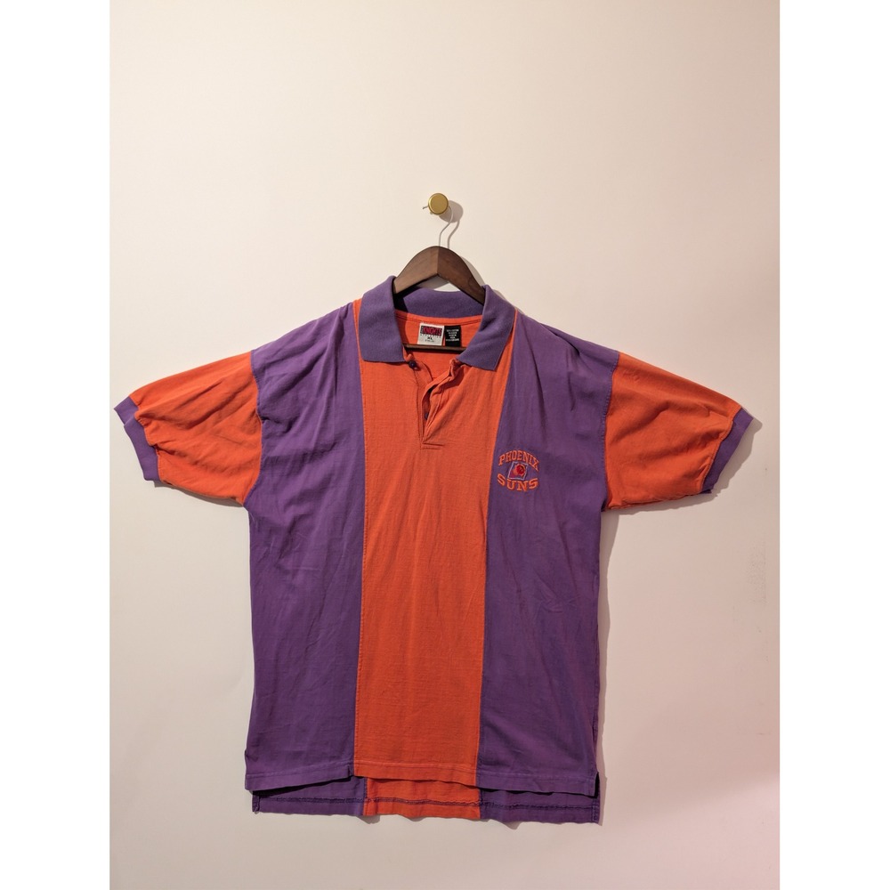 Iron Knights Phoenix Suns Polo Shirt Mens XL Purple Orange Excellent 1997 NBA